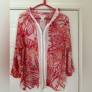 Ladies full-zip Coral and Peach Ladies top